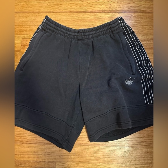 Adidas Sweat Shorts Mens Small Black Trefoil Thick Gym Soccer Basketball Y2K(b4 - Picture 2 of 13